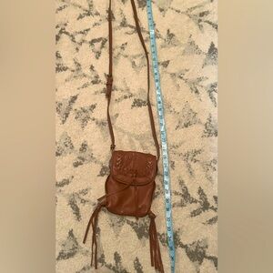 Lucky Brand Leather Fringe Crossbody Bag.